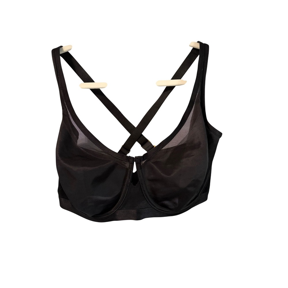 Soma Unbelievable Lift Scoop Balconette Bra Black Sheer Mesh Underwire 38G